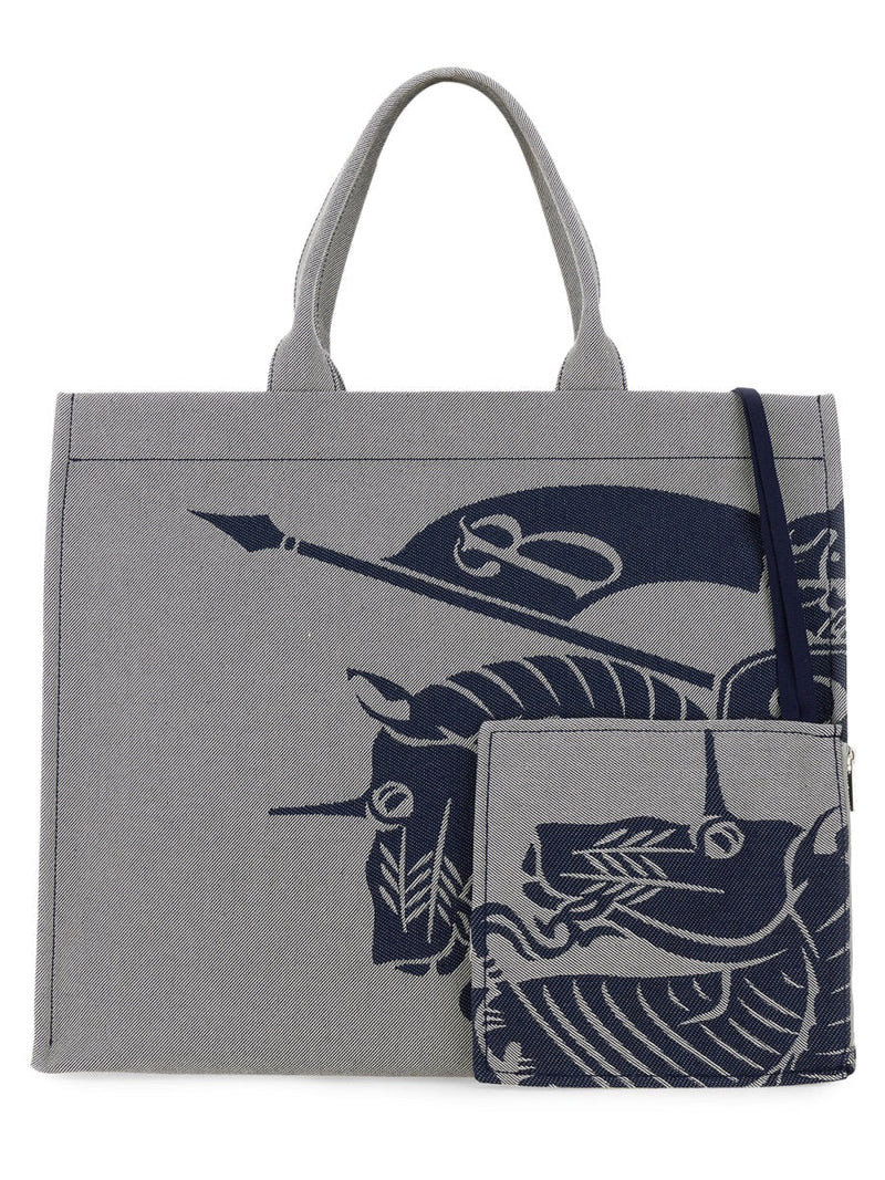 Burberry Canvas Tote Bag — Gray Cotton Polyester