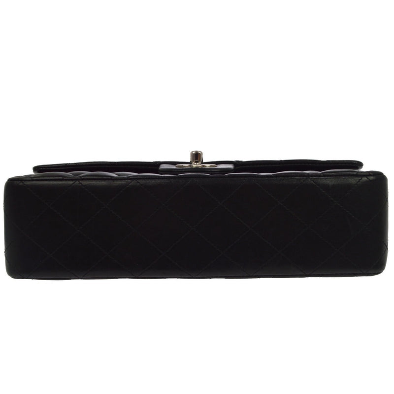 Chanel Classic Timeless Double Flap Quilted Lambskin Black Leather Bag