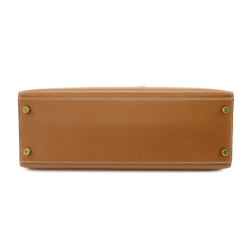 Hermes Kelly Brown Courchevel With Gold Hardware Camel Leather Bag