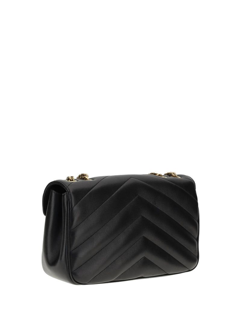 Saint Laurent Loulou Shoulder Bag — Black Lamb Ovis Aries