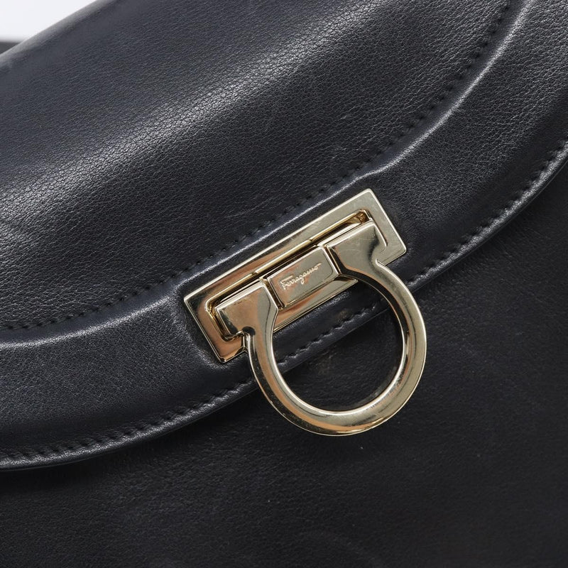 Salvatore Ferragamo Sofia Rainbow Saddle Leather Black Bag