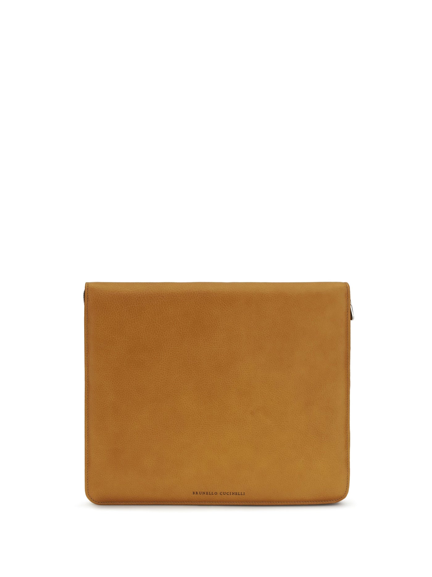 Brunello Cucinelli Leather Laptop Case Wallet — Brown Calf Bos Taurus