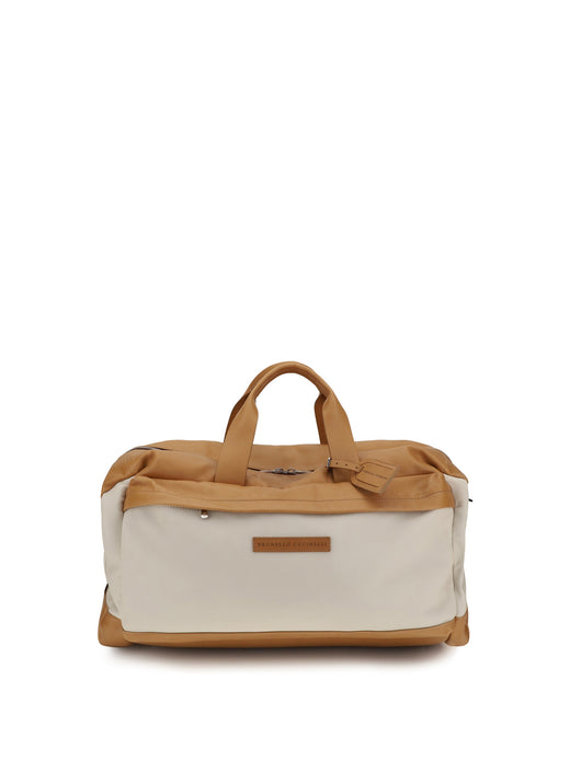 Brunello Cucinelli Active Travel Top Handle Bag — Beige Calf Leather Bos Taurus