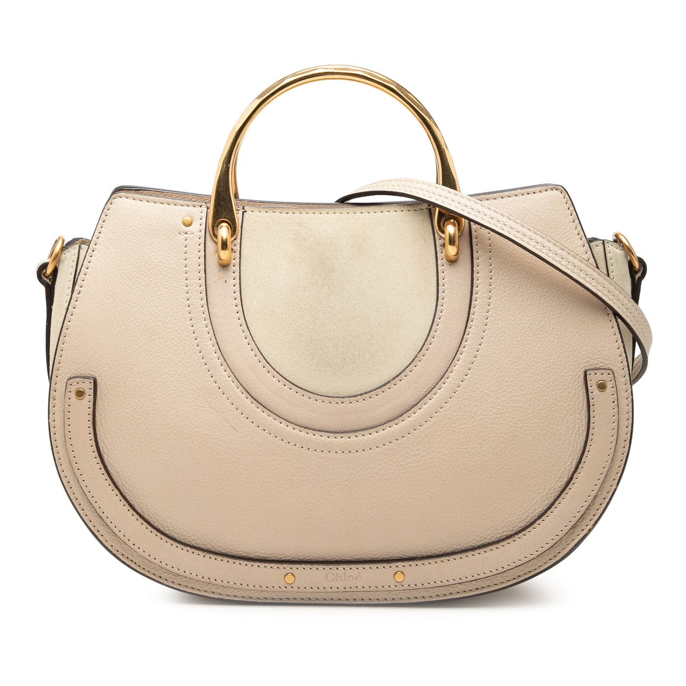 Medium Calfskin Suede Pixie Signature Satchel - Image 1