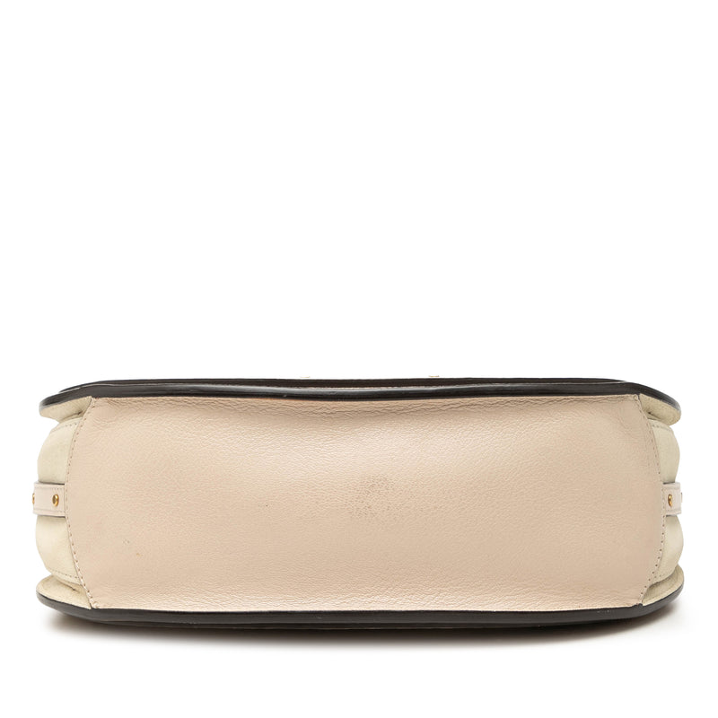 Medium Calfskin Suede Pixie Signature Satchel - Image 3