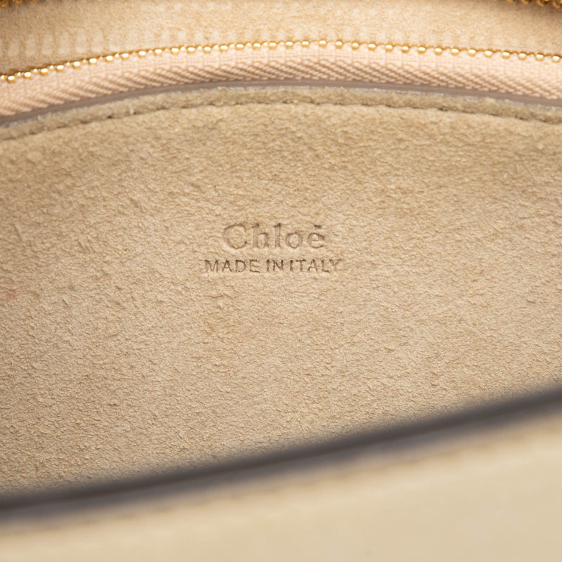 Medium Calfskin Suede Pixie Signature Satchel - Image 5