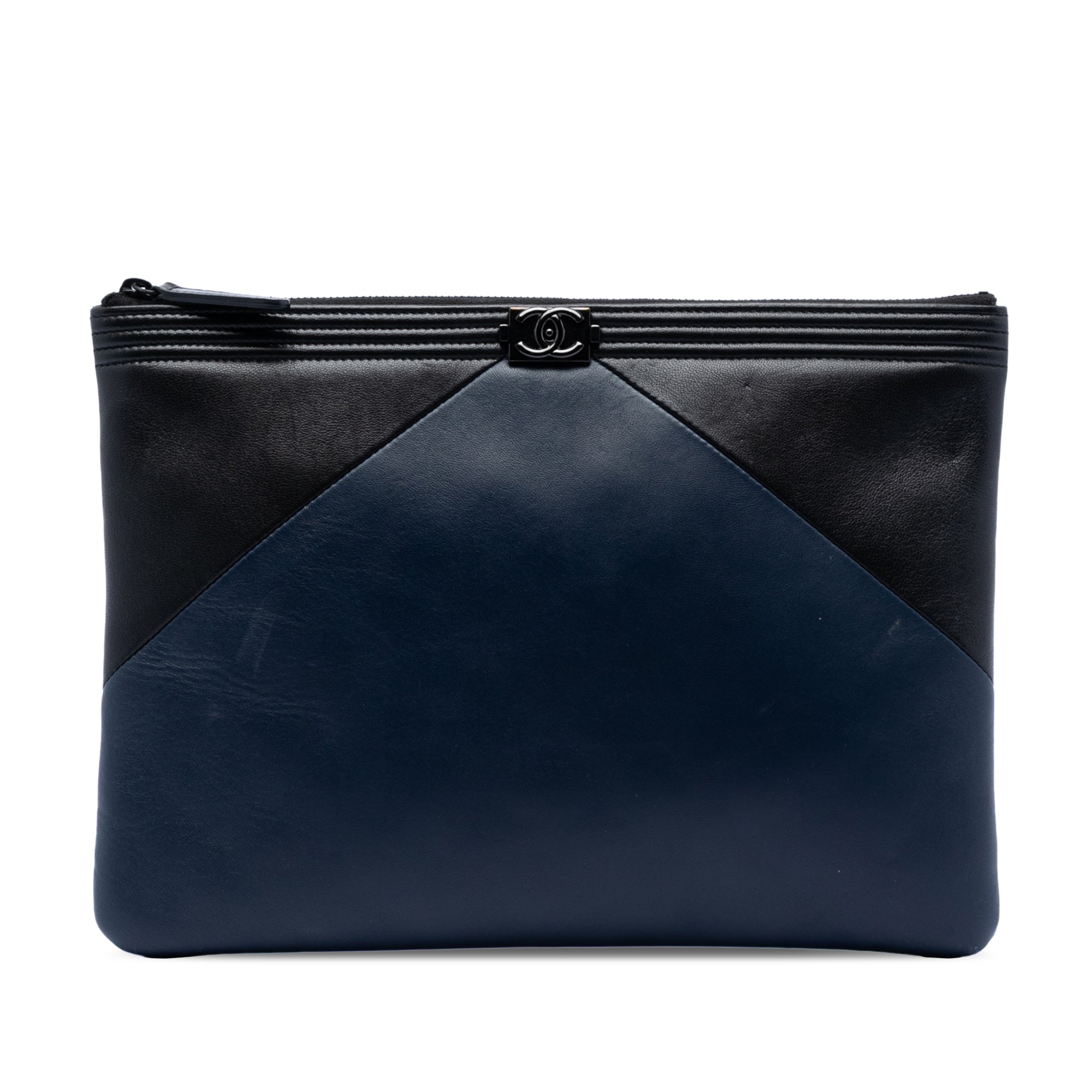 Medium Bicolor Lambskin Boy O Case Clutch - Image 1
