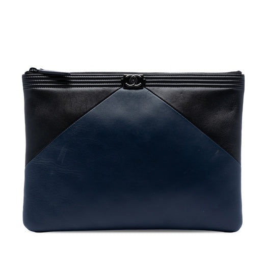 Medium Bicolor Lambskin Boy O Case Clutch - Image 1