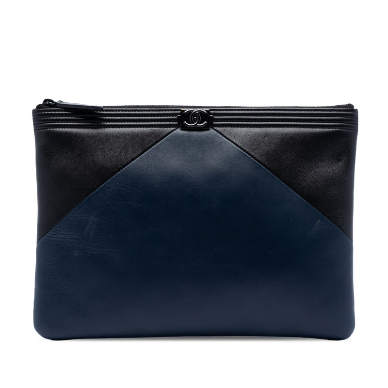 Medium Bicolor Lambskin Boy O Case Clutch