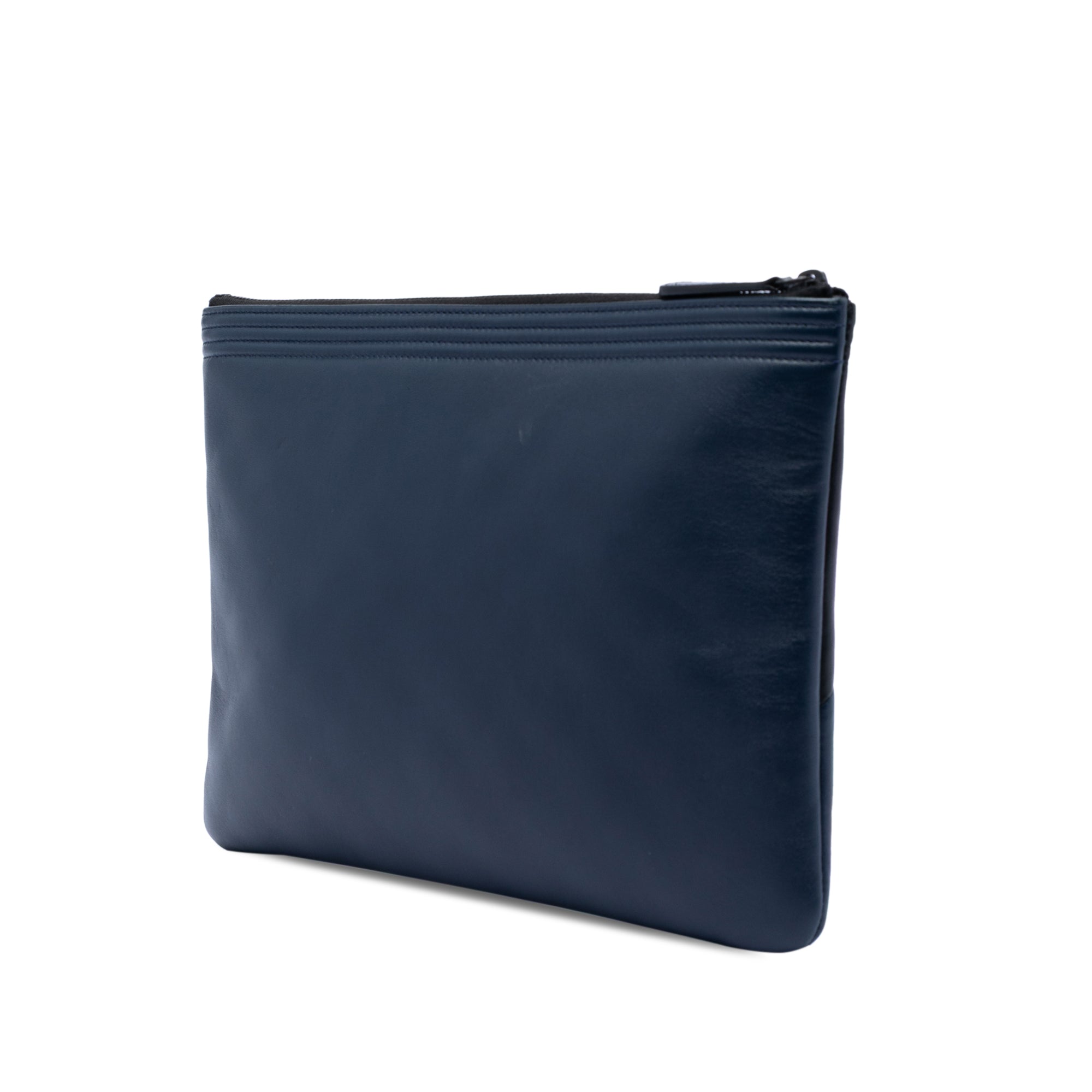 Medium Bicolor Lambskin Boy O Case Clutch - Image 2