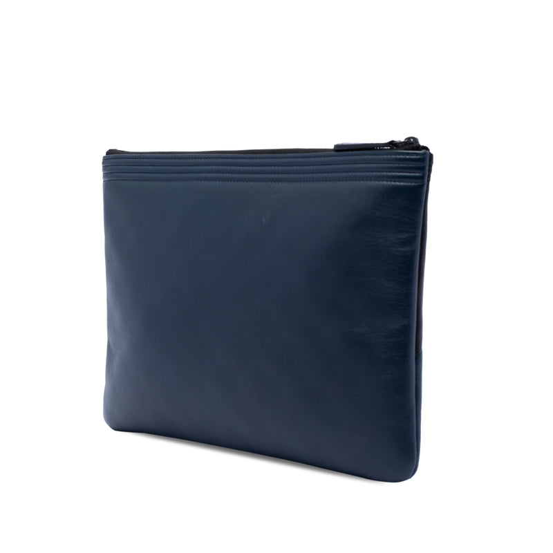 Medium Bicolor Lambskin Boy O Case Clutch - Image 2