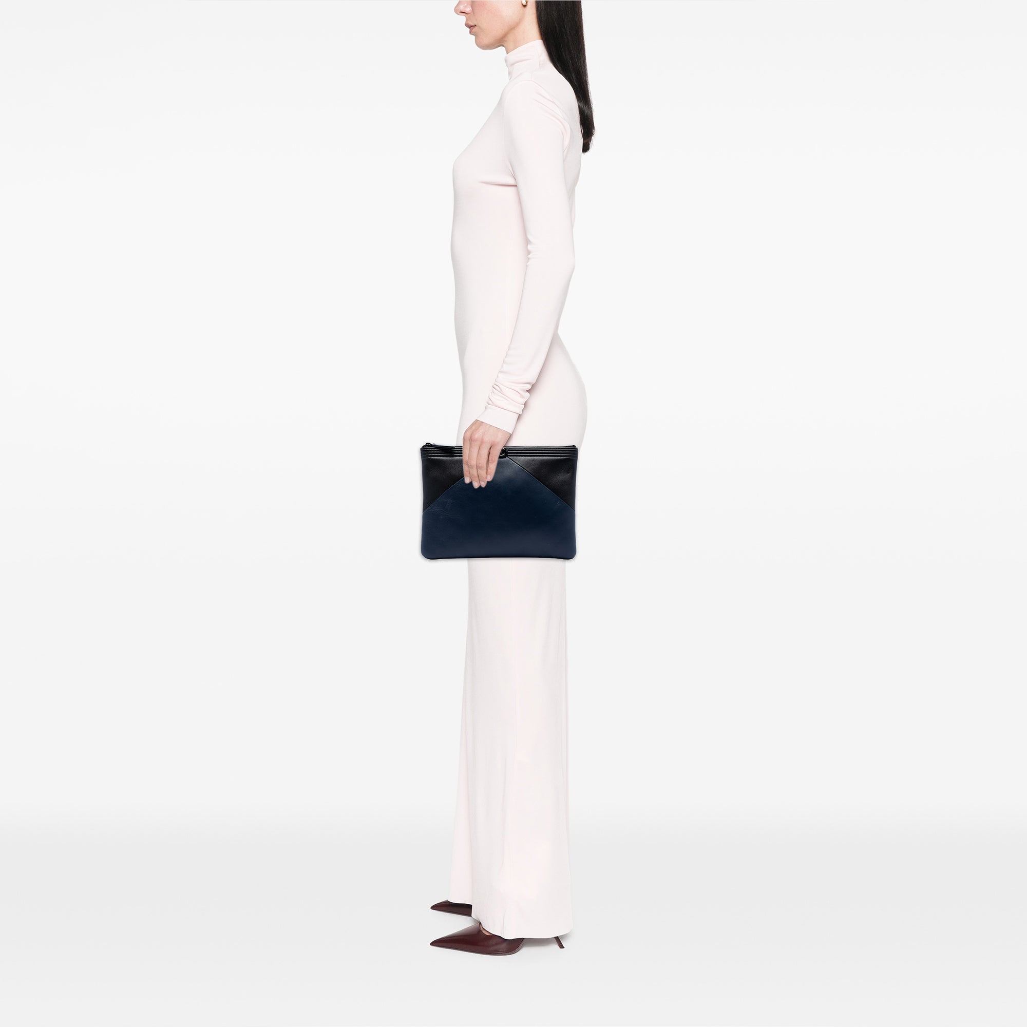 Medium Bicolor Lambskin Boy O Case Clutch - Image 7