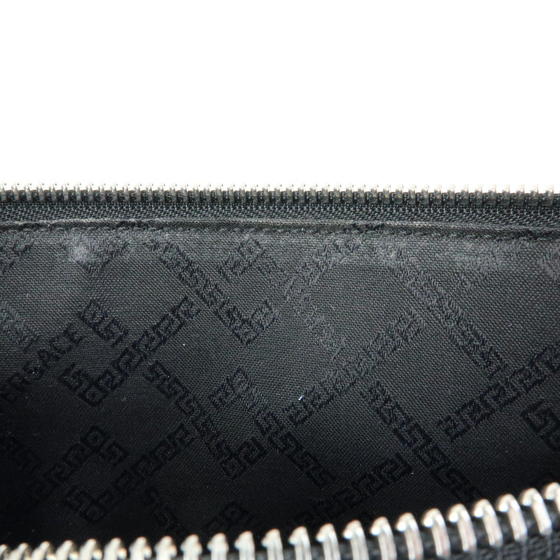 Versace Wristlet Printed Leather Black Bag