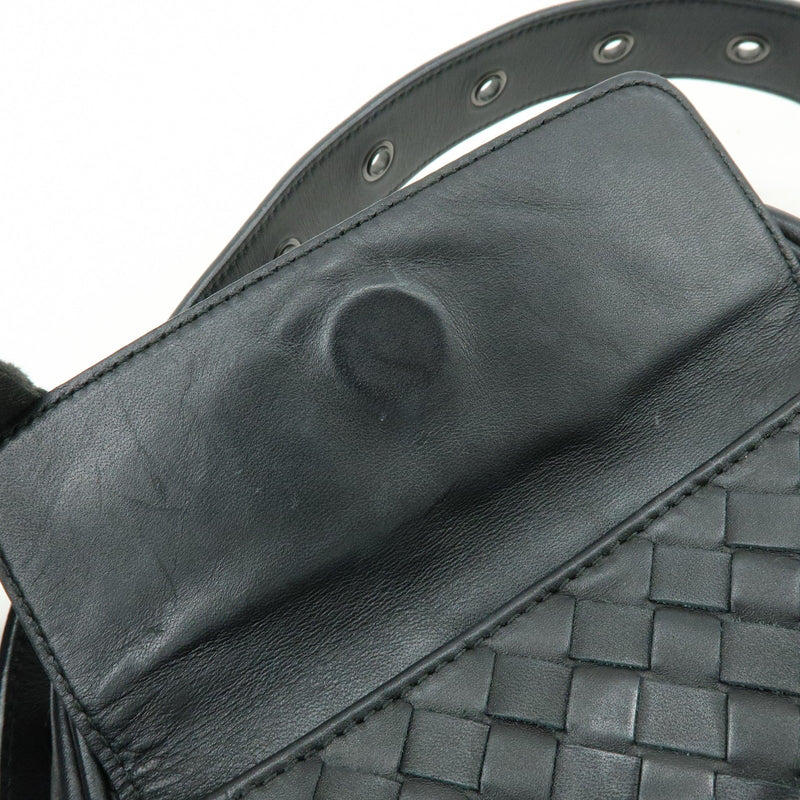 Bottega Veneta Front Pocket Messenger Intrecciato Nappa Black Leather