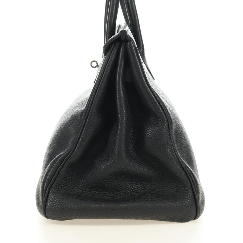Hermes Birkin Black Clemence With Palladium Hardware Leather Bag