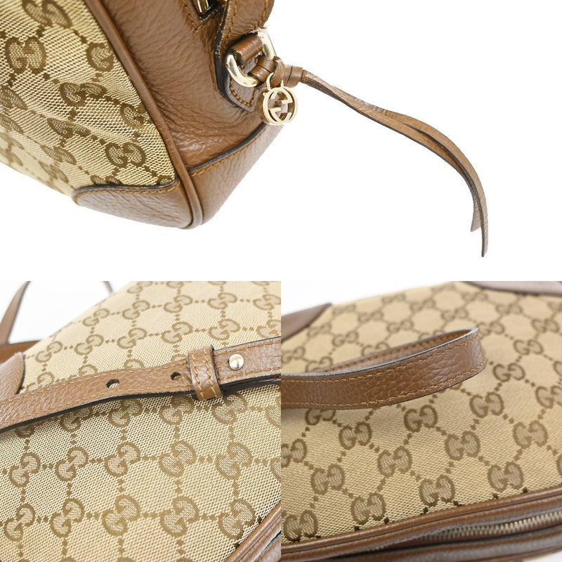 Gucci Bree Disco Gg Canvas With Leather Brown Bag