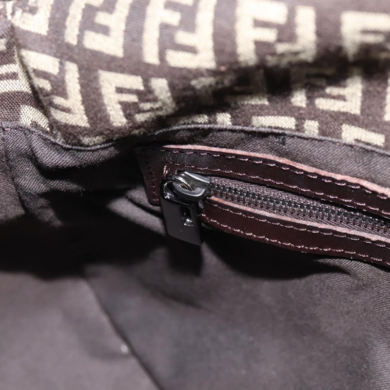 Fendi Mamma Baguette Zucchino Canvas Brown Bag