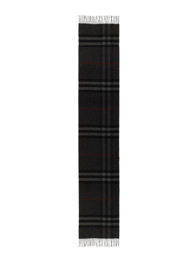 Burberry Cashmere Check Scarf — Black Scarfs