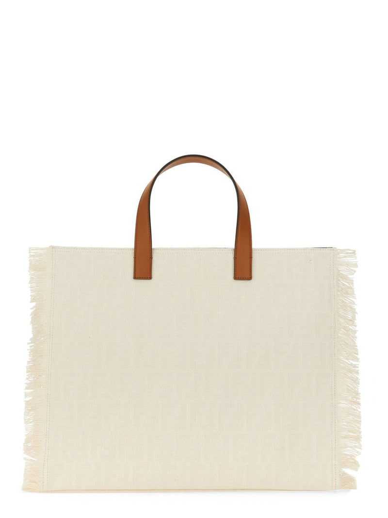 Fendi Ff Shoulder Bag — Beige Cotton