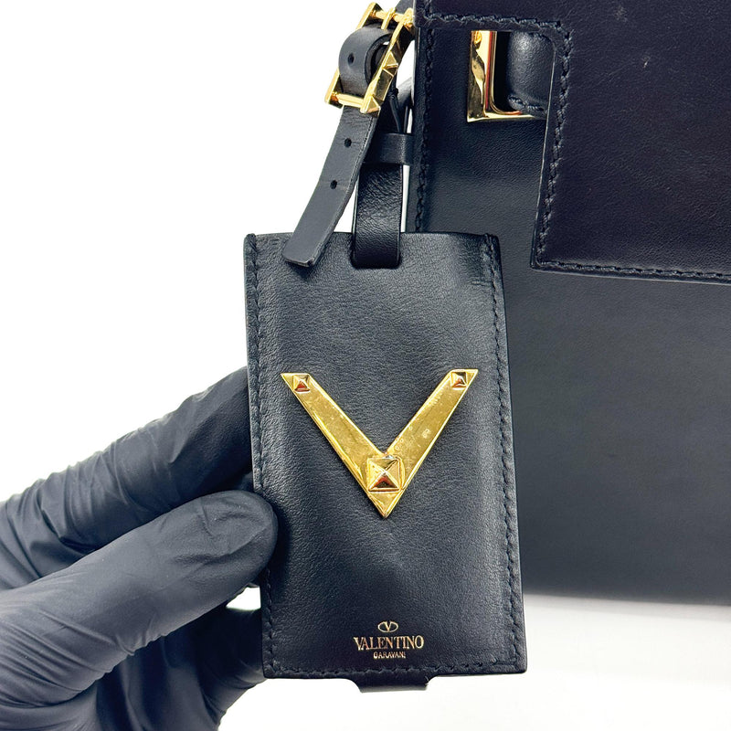 Valentino Garavani My Rockstud Satchel Leather Black