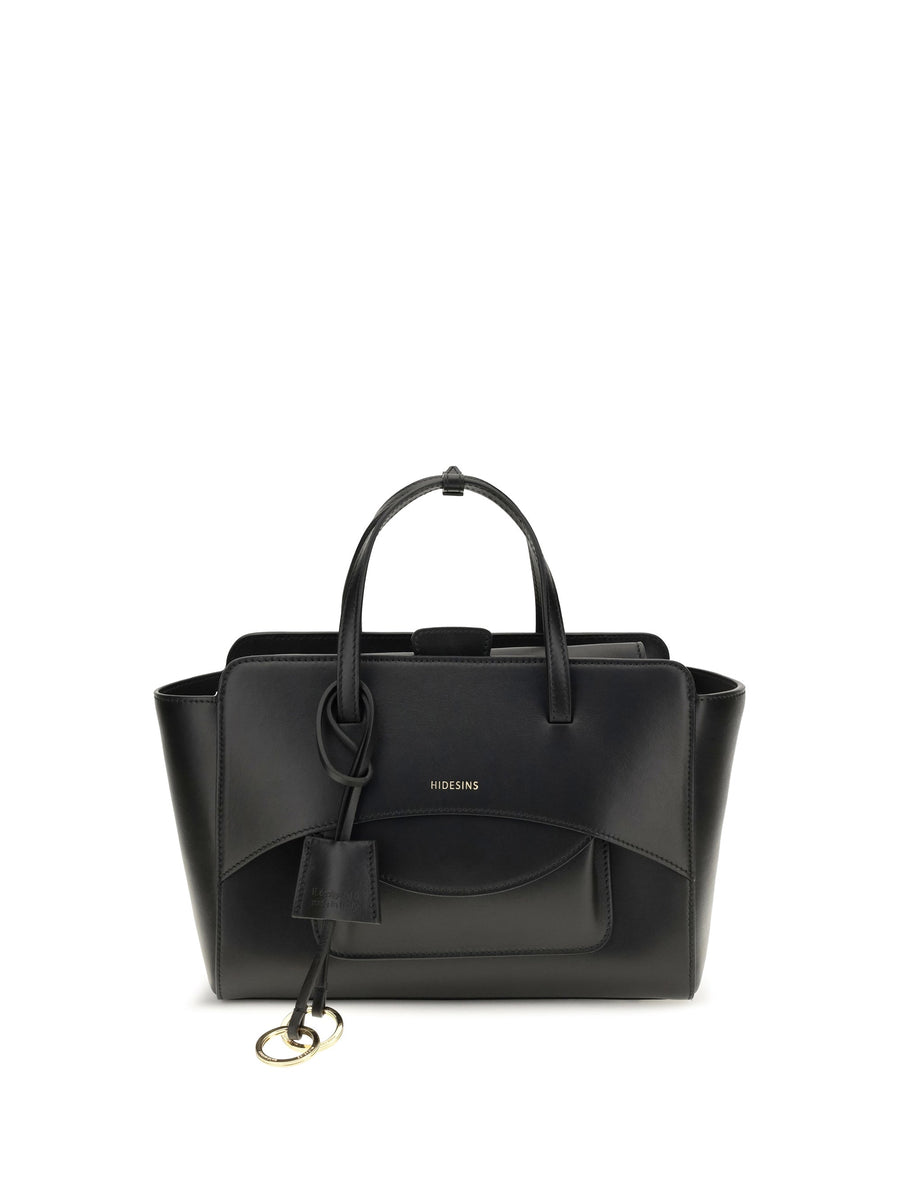 Hidesins Flap Top Handle Bag — Black Calf Leather Bos Taurus