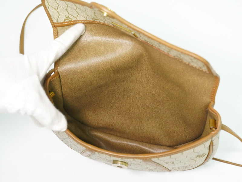 Christian Dior Vintage Honeycomb Canvas Beige Bag