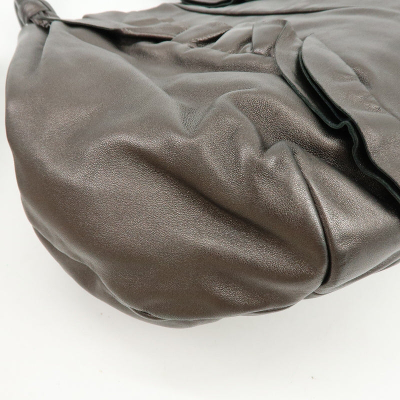 Prada Ruffle Hobo Nappa Leather Brown