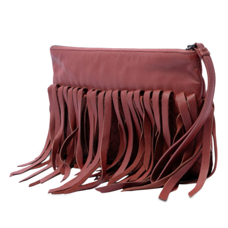 Lambskin Intrecciato Fringe Clutch - Image 2