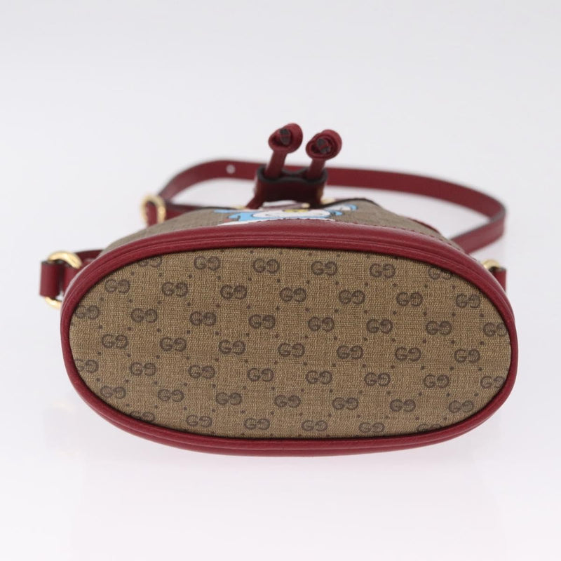 Gucci Doraemon Bucket Printed Mini Gg Coated Canvas Beige Bag
