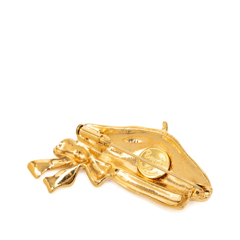 Gold Plated Beret Hat Brooch - Image 2