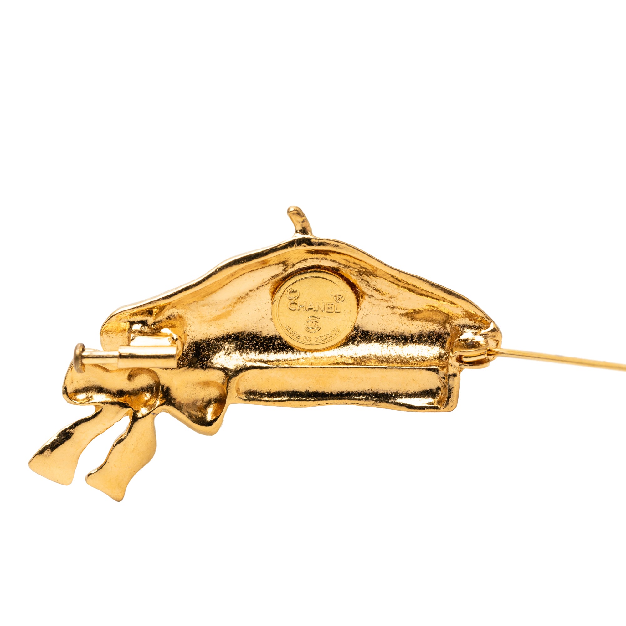 Gold Plated Beret Hat Brooch - Image 3