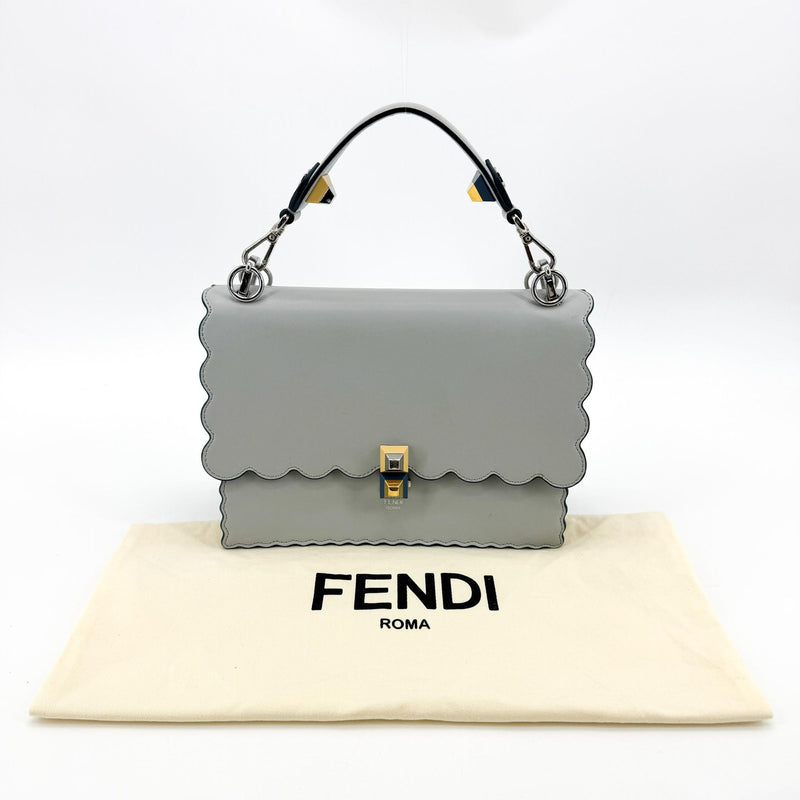 Fendi Kan I Leather Gray Bag