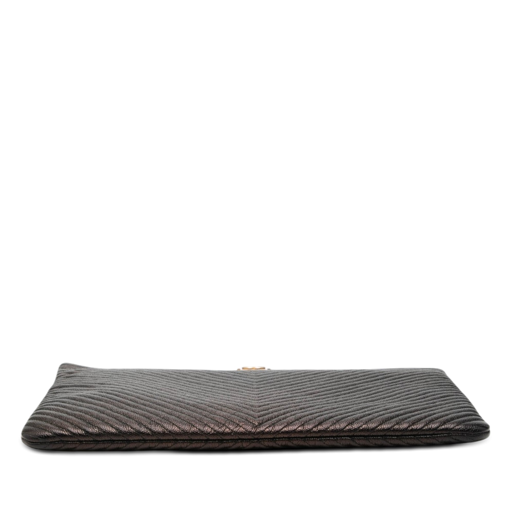 Large Chevron Iridescent Caviar Boy O Case Clutch - Image 3