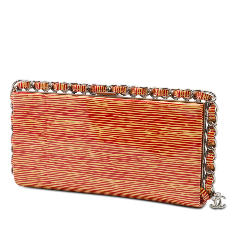 CC Patent Striped Chain Around Clutch - Image 2