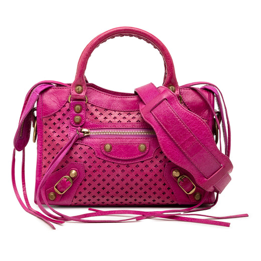 Mini Lambskin Motocross Stadio Laser Cut Cross Classic City Satchel - Image 1