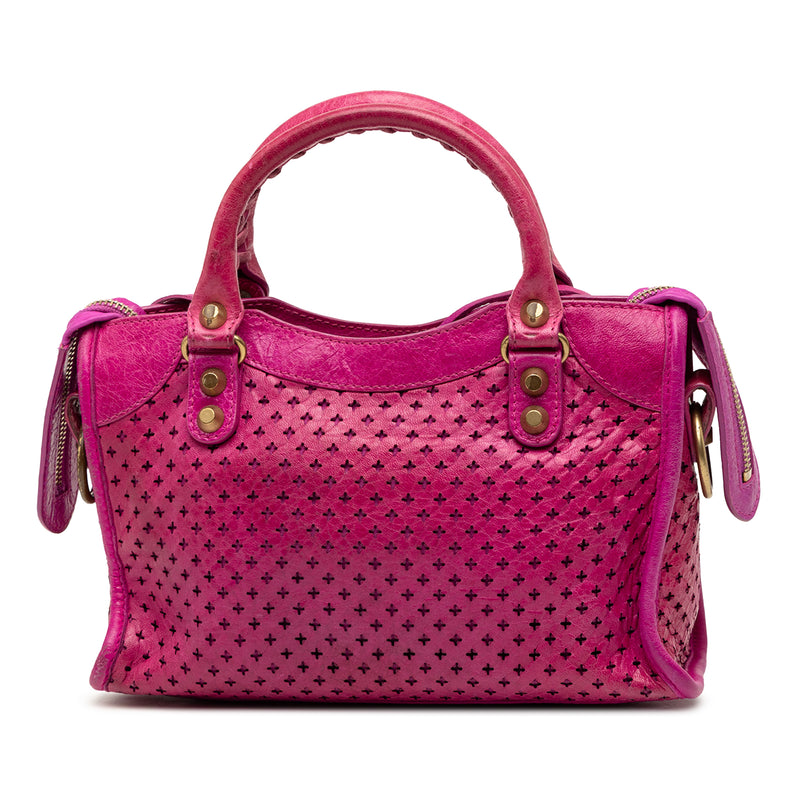 Mini Lambskin Motocross Stadio Laser Cut Cross Classic City Satchel - Image 2