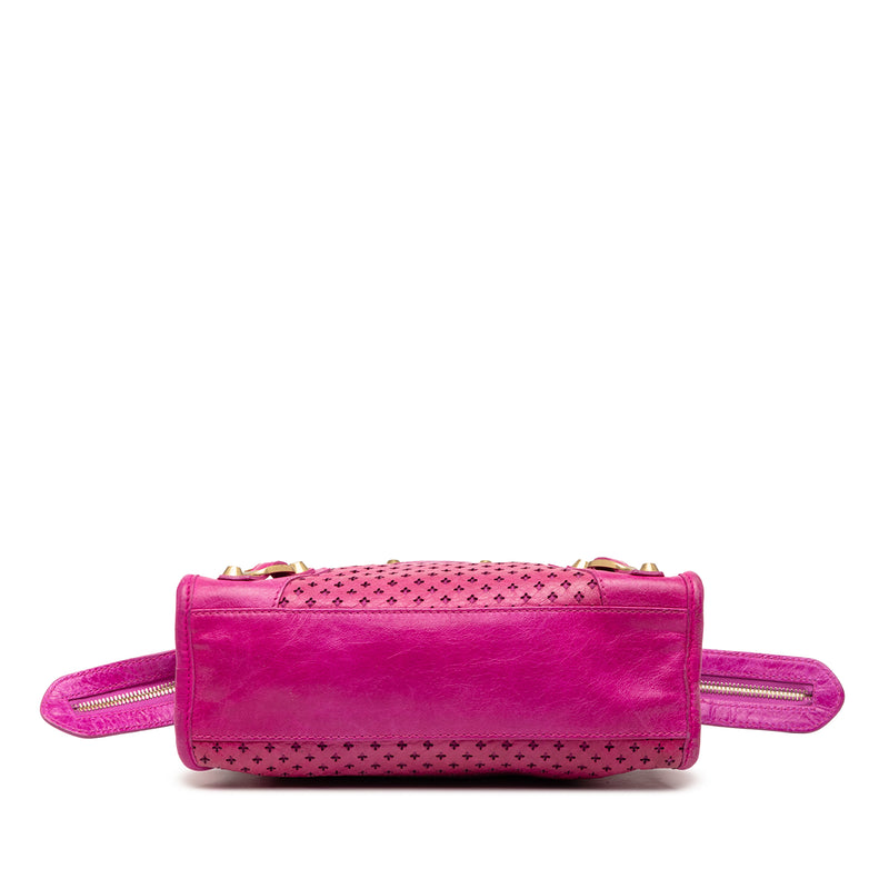 Mini Lambskin Motocross Stadio Laser Cut Cross Classic City Satchel - Image 3