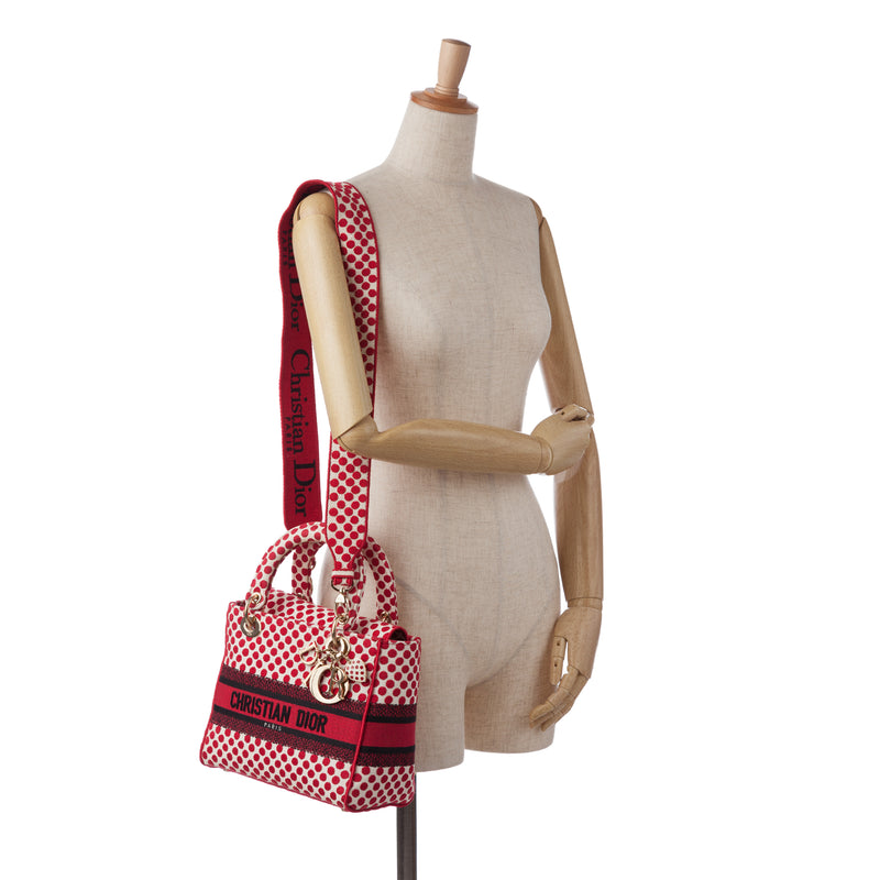 DiorAmour Medium Embroidered Canvas Dots Lady D Lite - Image 14