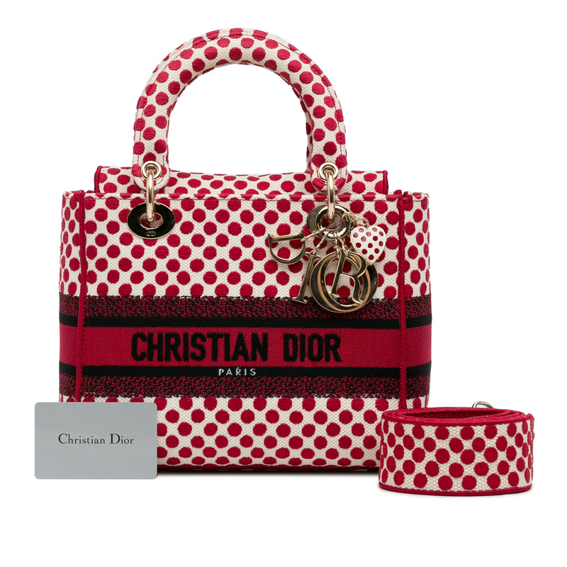 DiorAmour Medium Embroidered Canvas Dots Lady D Lite - Image 15