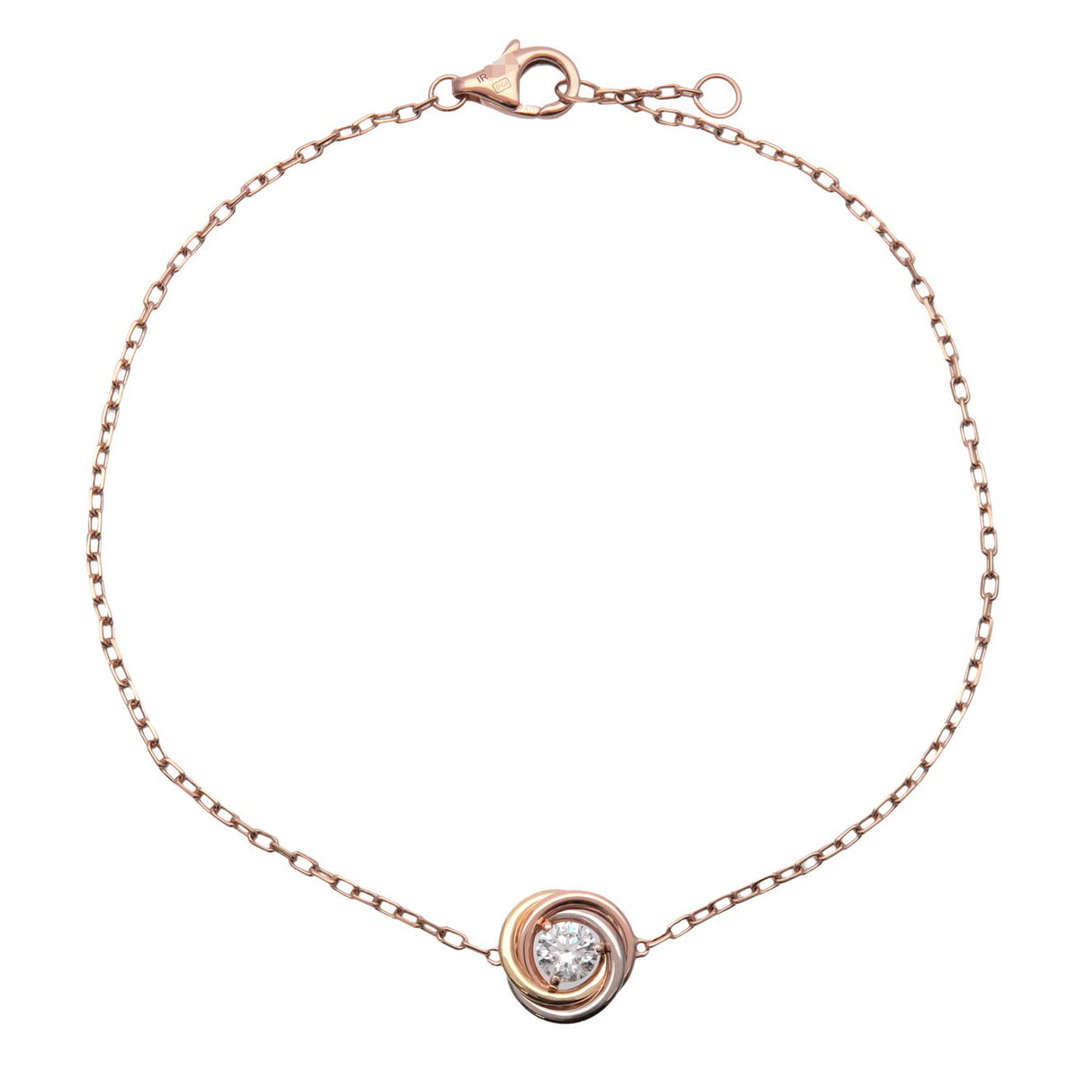 Cartier Trinity Chain 18k Tricolor Gold And Diamond Yellow_gold Bijoux