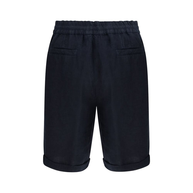 Blue Linen Bermuda Shorts