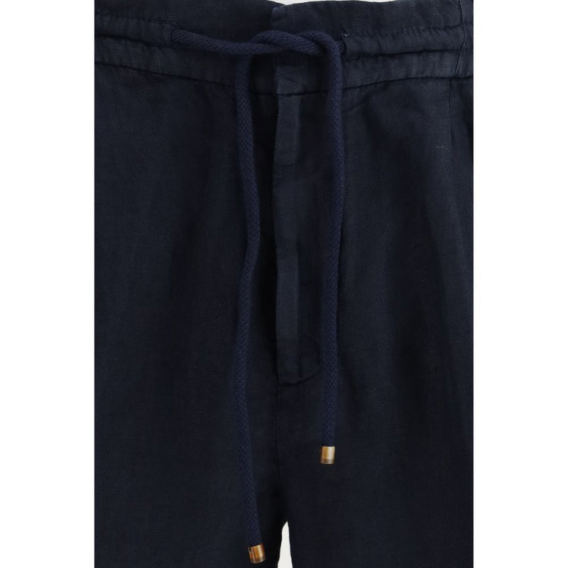 Blue Linen Bermuda Shorts