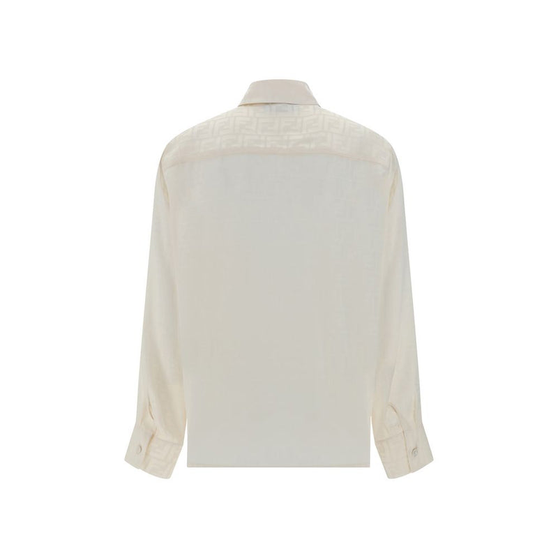 White Silk Pattern Shirt