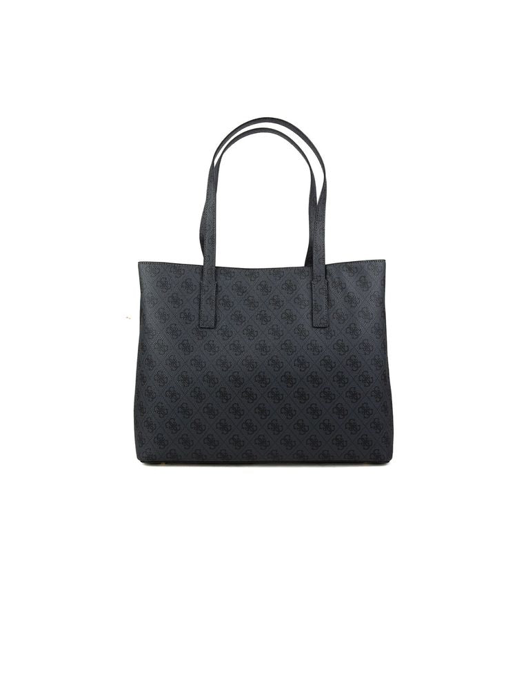 Guess Logo-Print Polyurethane Tote Bag — Black