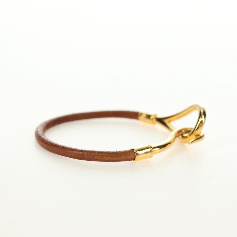 Hermes Jumbo Hook Braided Leather And Metal Brown Bijoux