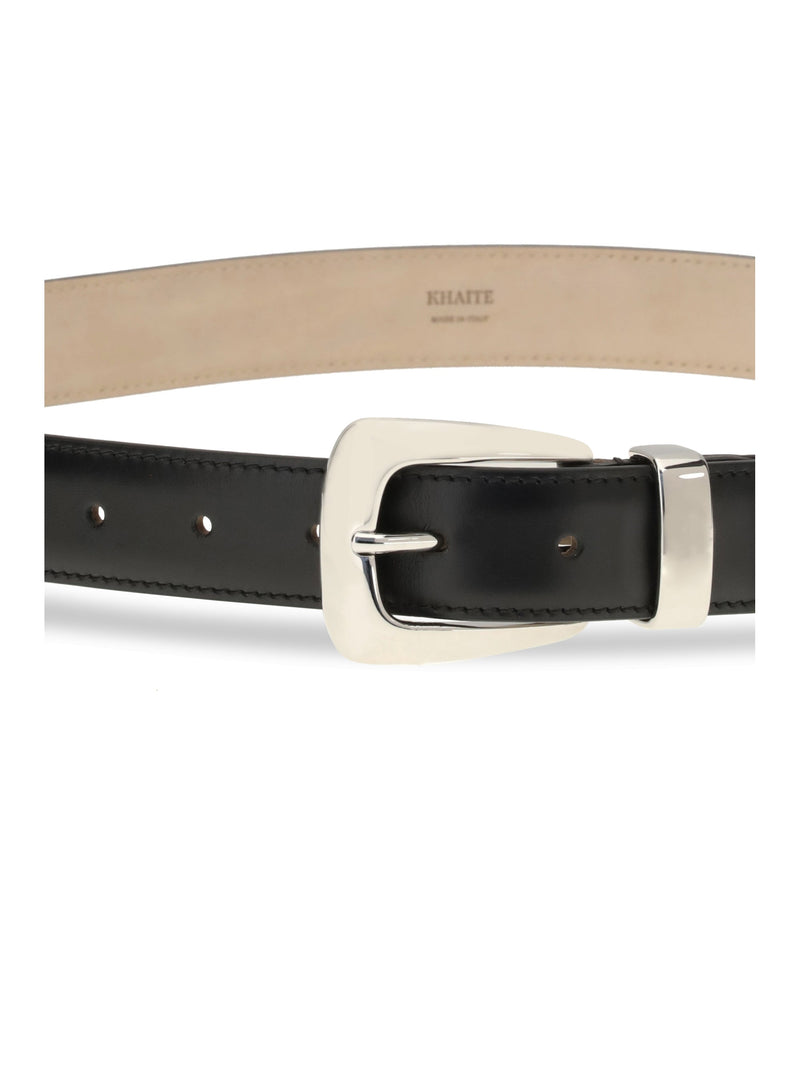 Khaite Benny Belt — Black Calf Leather