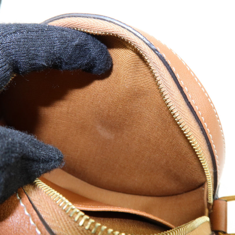 Celine Round Purse On Strap Triomphe Coated Canvas Brown Bag