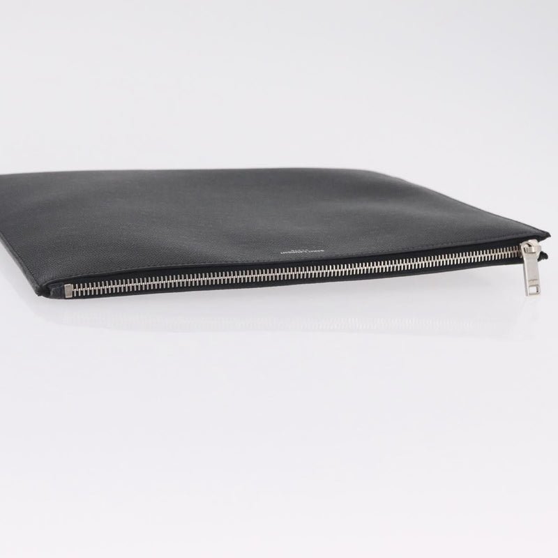 Saint Laurent Letters Zip Clutch Leather Black