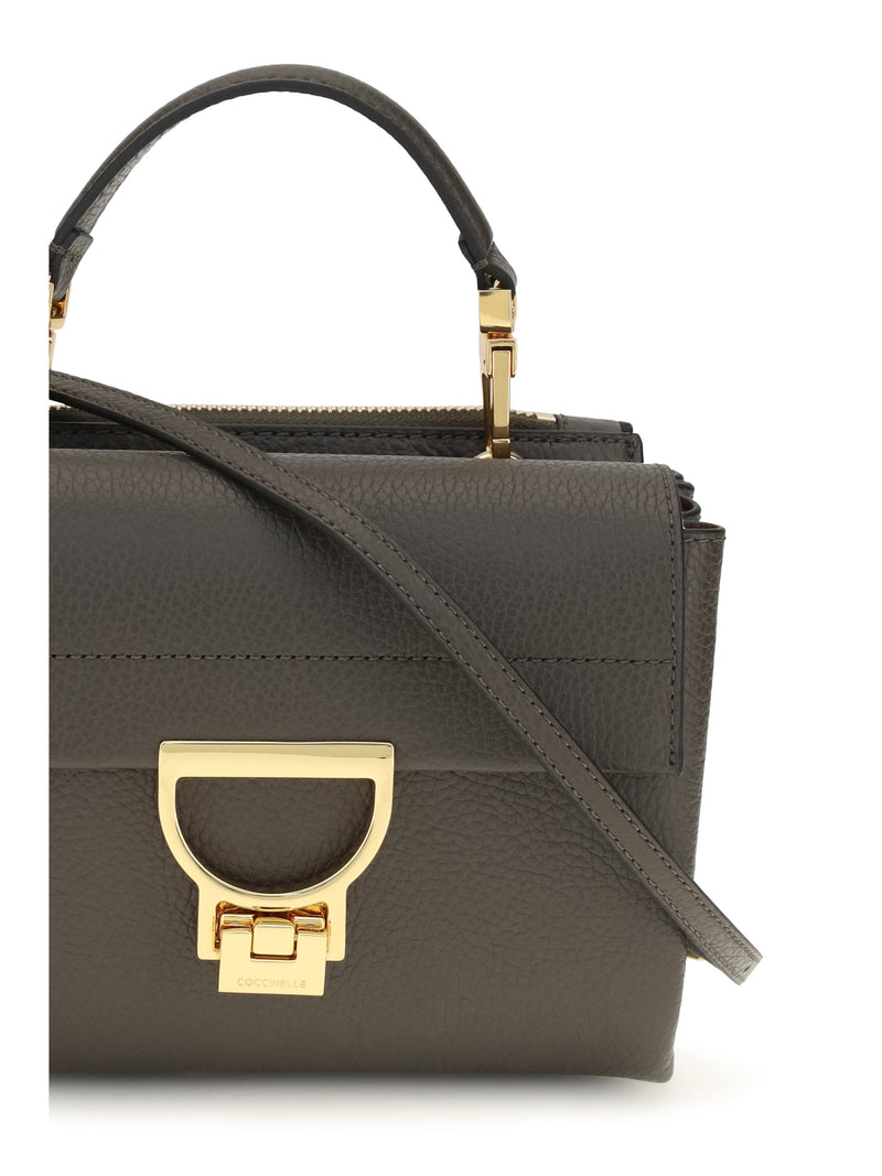 Coccinelle Arlettis Top Handle Bag — Gray Calf Leather