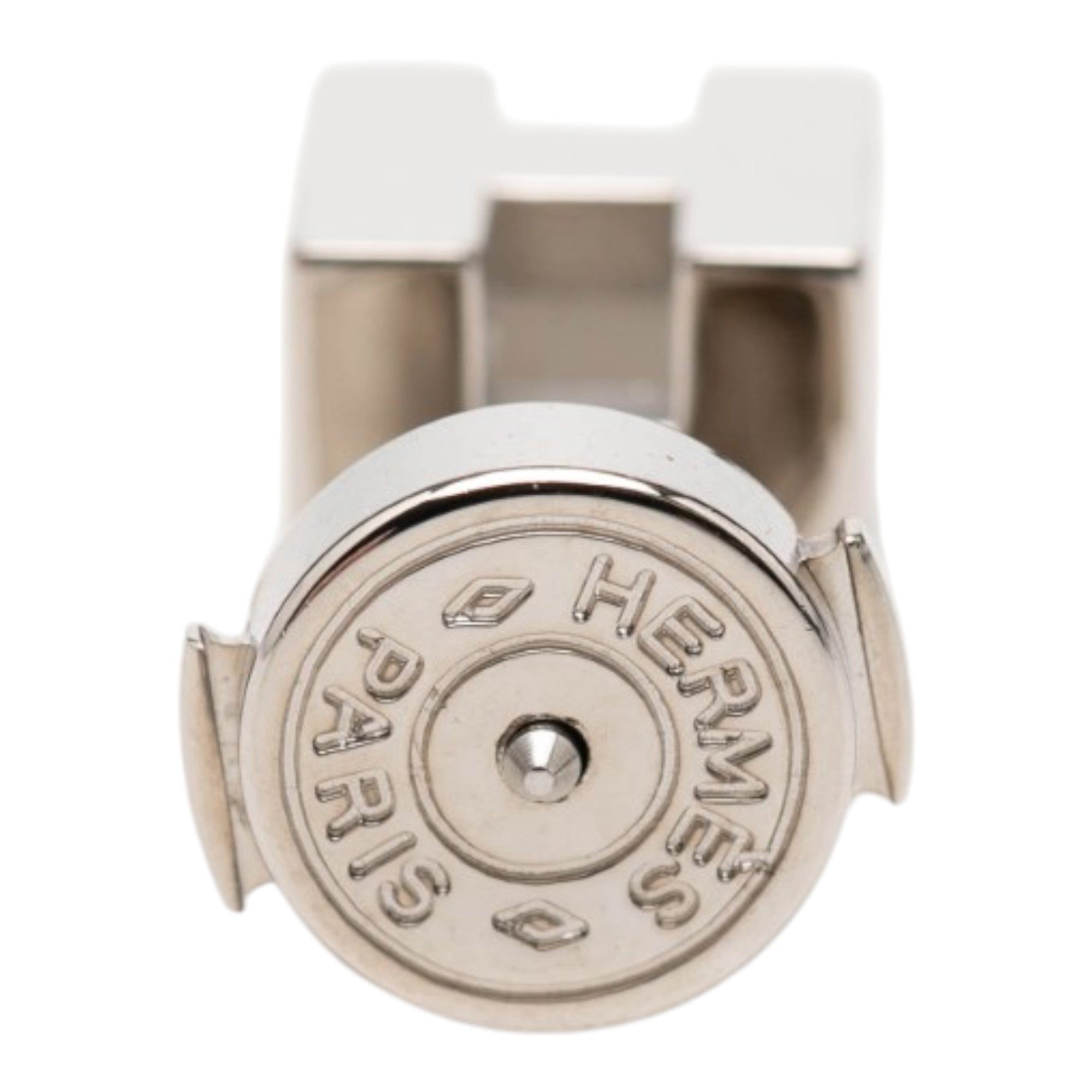 Palladium Plated Cage dH Cube Push Back Earrings - Image 5